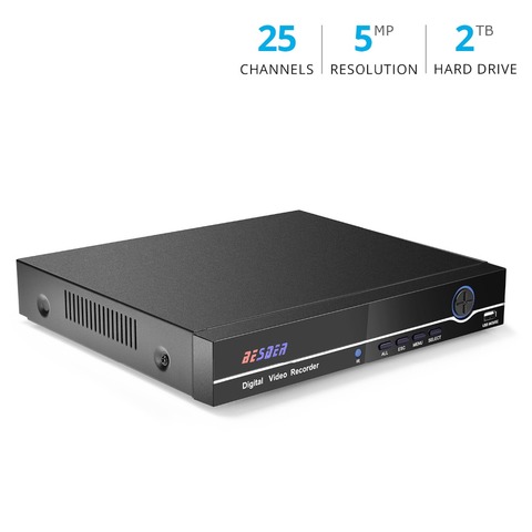 BESDER – enregistreur vidéo en réseau pour caméra IP Onvif 2.0 XMEYE P2P Cloud 24/7, 25 canaux, 5mp, CCTV, NVR DVR, sortie 4K Max ► Photo 1/6