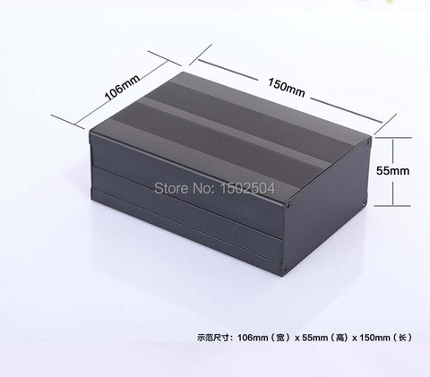 Coffret en aluminium pour bricolage | Boîtier électrique, boîtier de projet, boîte pour PCB 106*55*150mm, boîtier électronique, nouveau ► Photo 1/4