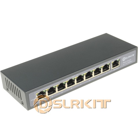 DSLRKIT 9 Ports 8 PoE injecteur alimentation sur commutateur Ethernet 4,5 +/7,8-caméras IP sans adaptateur secteur ► Photo 1/4