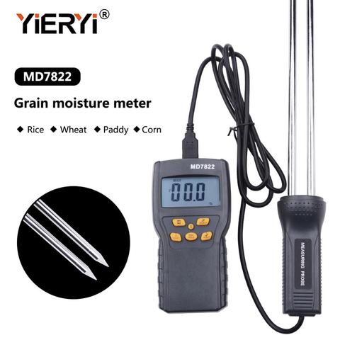 Yieryi nouveau MD7822 LCD affichage numérique Grain humidimètre humidité testeur contient blé maïs riz Test d'humidité mètre ► Photo 1/6