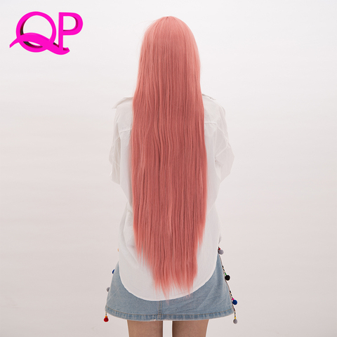 Qp cheveux longs soyeux droit perruque de cheveux synthétiques Cosplay haute température perruques de fibers ► Photo 1/5