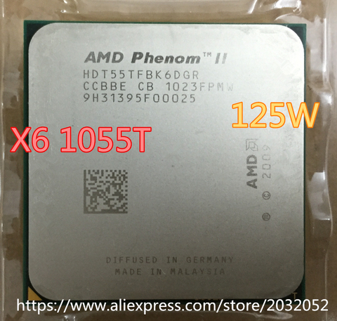 Processeur AMD X6 1055T, Six cœurs, 2.8Ghz/3M /125W, Socket AM3, pour ordinateur de bureau, (fonctionne 100%), livraison gratuite ► Photo 1/1