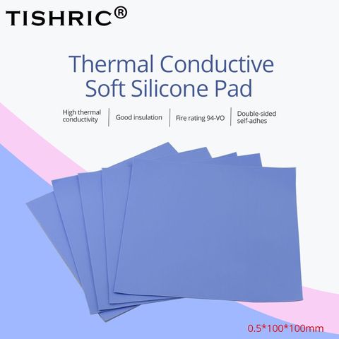 TISHRIC – coussin thermique en Silicone, 0.5mm, adhésif GPU, conducteur CPU, dissipateur thermique, refroidissement, dissipateur thermique, Pc, ordinateur portable ► Photo 1/6