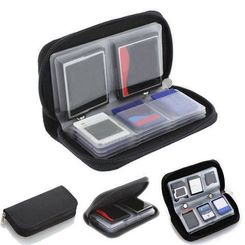 Étui de rangement noir pour cartes mémoire, portefeuille à 18 fentes + 4 fentes pour CF/SD/SDHC/MS/DS 3DS, accessoires de jeu, livraison directe ► Photo 1/6