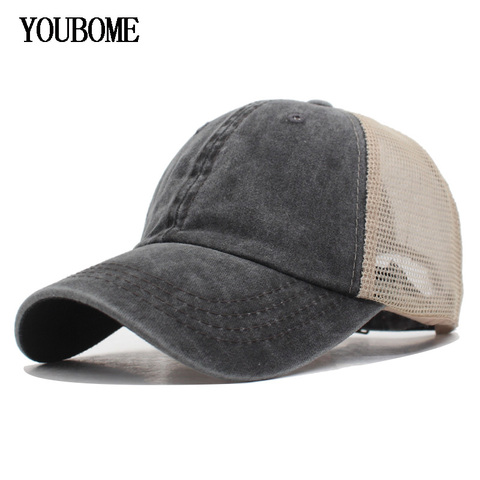 YOUBOME – Casquette de Baseball pour hommes et femmes, à rabat, en coton, maille plate, solide, pour papa ► Photo 1/6