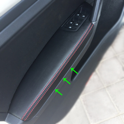 LHD pour VW Golf 7 2014 2015 2016 2017 2022 4 pièces porte de voiture accoudoir panneau microfibre cuir Protection couverture garniture ► Photo 1/6