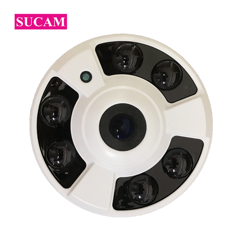 SUCAM-Fisheye caméra à grand Angle | Caméra de vidéosurveillance 5 mp AHD, 6 pièces, réseau IR Led, caméra de sécurité domestique analogique 180 degrés avec câble OSD ► Photo 1/6