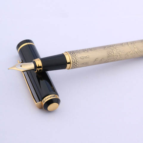 Baoer – stylo à plume dorée 507 Xubeihong «les huit chevaux», cadeau, papeterie fournitures scolaires et de bureau ► Photo 1/6