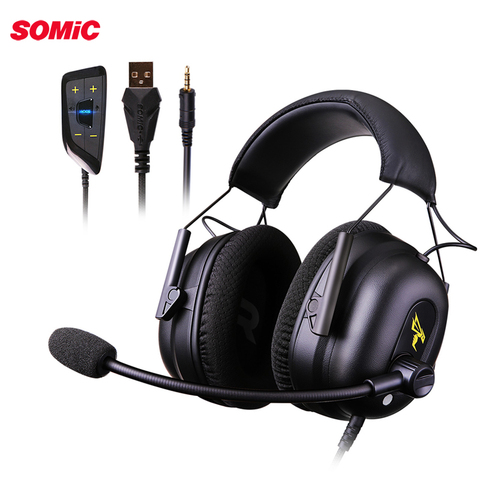 Somic – casque de jeu G936N, écouteurs stéréo filaire, virtuel 7.1mm, avec Microphone, pour PS4, Xbox, ordinateur portable, 3.5 ► Photo 1/6