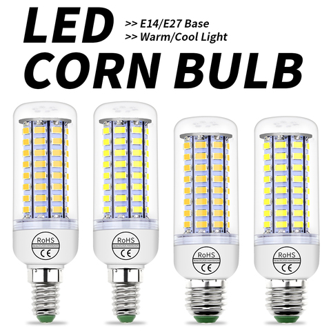 Ampoule LED épis de maïs E27 E14, lampe à économie d'énergie pour la maison, 3W 5W 7W 12W 15W 18W 20W 25W, 220V, 5730 ► Photo 1/6