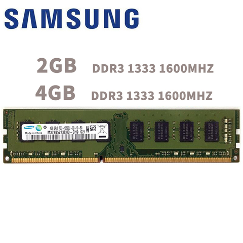 Samsung PC mémoire RAM Memoria Module ordinateur de bureau 2 GB 4 GB DDR3 PC3 10600 12800 1333 MHZ 1600 MHZ 2G 4G 1333 1600 MHZ RAM 8 gb ► Photo 1/5