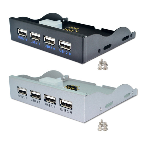 Adaptateur USB 2.0 Hub 4 ports H1111Z, support d'extension du panneau avant PC avec câble 10 broches pour bureau, baie de disquette FDD de 2.0 pouces ► Photo 1/6