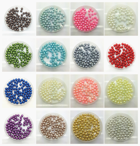 Perles rondes en acrylique 4/6/8/10mm, amples, à la mode, accessoires de fabrication de bijoux, bricolage, # BZ ► Photo 1/5
