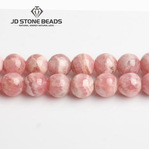 Pierres naturelles, pierres précieuses rondes en Rhodochrosite, dialogue, pour la fabrication de bijoux, taille au choix de 4/5/7mm, Bracelet à bricoler soi-même livraison gratuite ► Photo 1/5