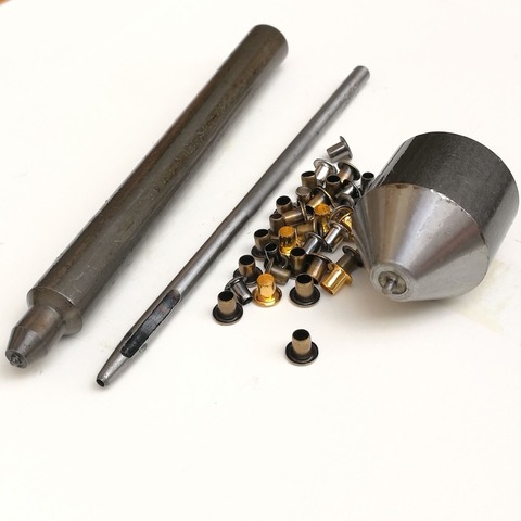 SICODA – œillets en laiton avec kit d'outils, 100/1.0/1.5mm, lot de 2/2 pièces, rivet creux décoratif en forme d'oeil de poulet ► Photo 1/6
