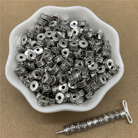 Perles d'espacement en alliage 6x6mm, 30 pièces, breloques, accessoires pour la fabrication de bijoux, Bracelets et colliers ► Photo 1/1