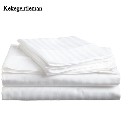 Kekegenleman-parure de lit en Satin 100% coton à rayures, housse de couette, taie d'oreiller, double, Queen size, pièces ► Photo 1/6