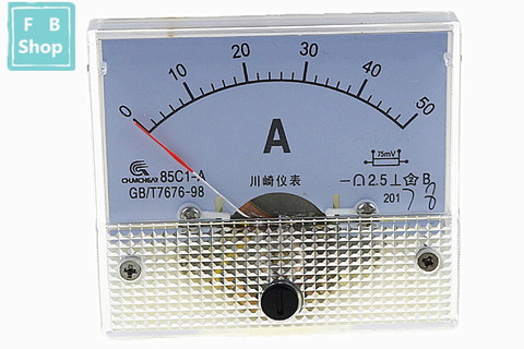 Panneau de mesure analogique, 1 pièces, 85C1-A 1A 2A 3A 5A 10A 15A 20A 30A 50A 75A DC, ampèremètre de courant ► Photo 1/4