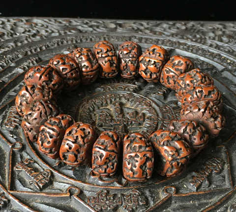 Bracelets à brin pour homme, BRO882 Tibet, vieux Rudraksha Bodhi ► Photo 1/2