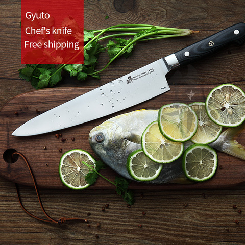 Japonais Gyuto Chef de couteau Western Sashimi Sushi Couteaux couteau à fruit Multi-func Allemagne importations 1.4116 en acier ► Photo 1/4