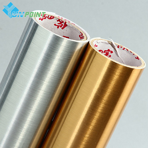 60 cm X 5 m Étanche Argent Brosse Glitter PVC Stickers Muraux Vinyle Décoratif Métal Film Auto-adhésif Papier Peint pour Décor à la maison ► Photo 1/6