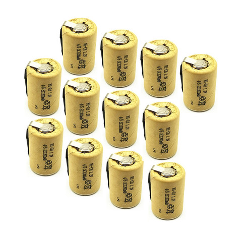 Lot de 12 batteries rechargeables de haute qualité, sous-batterie ni-cd 4/5 SC 1.2 v avec languette 1200 mAh pour outil électrique ► Photo 1/3