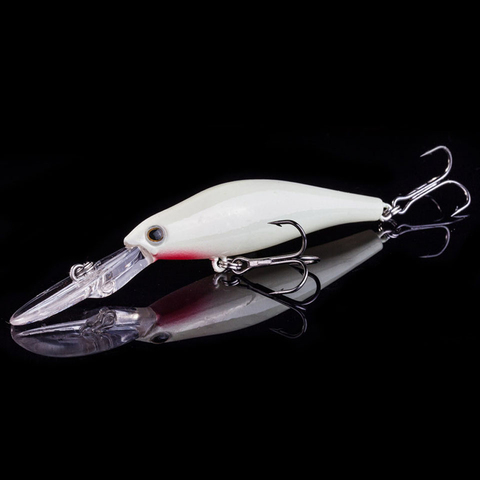 PIED POISSON 1 pcs 9 cm 7.3g Laser Wobblers Pêche 3D Yeux Lumineux Minnow Leurre De Pêche Crankbait 8 # crochet 0.8-1.5 m ► Photo 1/6