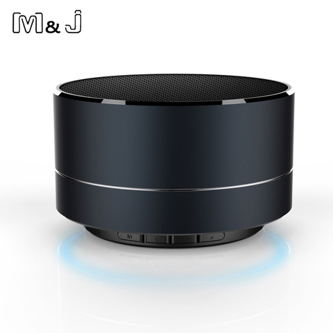 M & J – haut-parleur Bluetooth sans fil M10, en métal, lecture de carte SD TF, Portable, prise en charge des appels avec Microphone, pour PC, Iphone, samsung ► Photo 1/1
