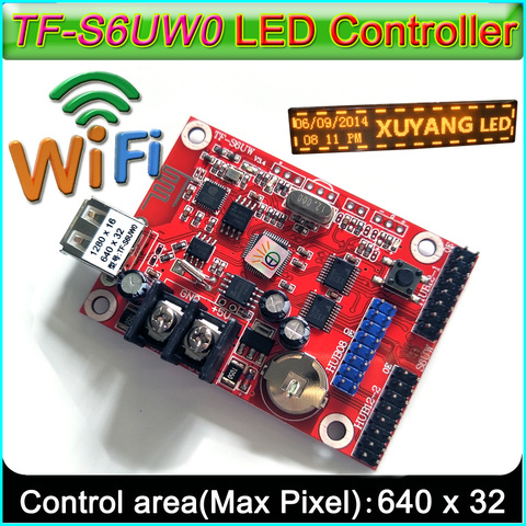 2022 Nouveau WIFI + USBcontrol carte TF-S6UW0 P10 LED Module Panneau LED carte de contrôle de signe, adapté à simple et double couleur ► Photo 1/3