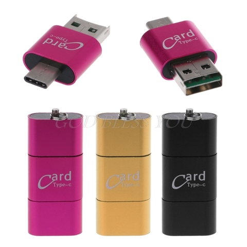 Mini lecteur de carte USB 3.0 universel 3 en 1 OTG type-c, USB à 2 fentes TF SD pour téléphones PC ► Photo 1/6