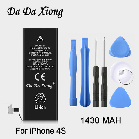 100% marque d'origine Da Da Xiong 1430mAh véritable Li-ion téléphone portable accessoire batterie de remplacement pour iPhone 4s ► Photo 1/3