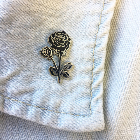 Broche en émail Rose noir ► Photo 1/1