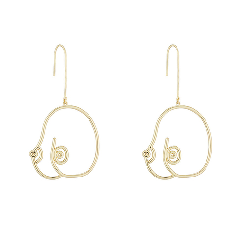 Artsy-boucles d'oreilles en forme de cercle pour femmes, style abstrait, boucles d'oreilles Van Gogh, contour du corps, Bijoux pour femmes, 2022 ► Photo 1/6