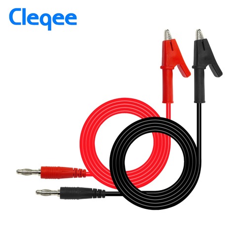 Cleqee – fiche banane pour Crocodile, 1 lot de 1M 4mm, pince Crocodile, sonde de Test, câble, Kits de fils de Test ► Photo 1/4