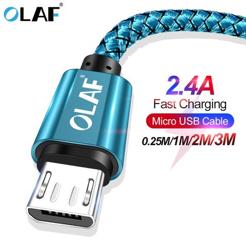 Câble Micro USB OLAF 2.4A charge rapide 1 M 2 M 3 M câble de données chargeur USB pour Samsung Xiaomi Microusb câbles de téléphone Mobile Android ► Photo 1/6