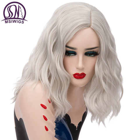 Perruques synthétiques courtes femmes argent blanc perruques synthétiques pour femmes résistant à la chaleur Cosplay cheveux perruque Blonde rose ► Photo 1/6