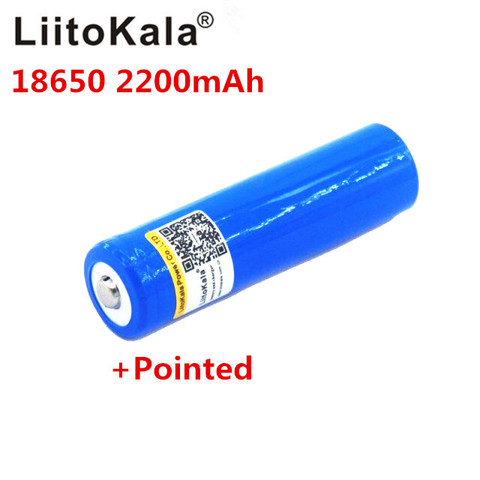 LiitoKala 18650 3.7V batterie au Lithium Rechargeable 2200mA lampe de poche LED Batteries LED batterie lumière + pointu ► Photo 1/1