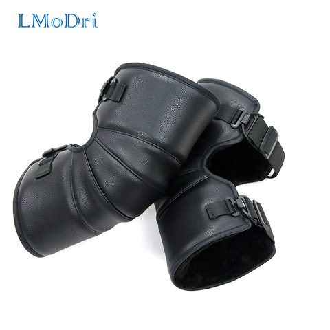 LMoDri moto genouillère chaude moto équitation genouillères coupe-vent hiver extérieur genou protection garde PU cuir imperméable ► Photo 1/6