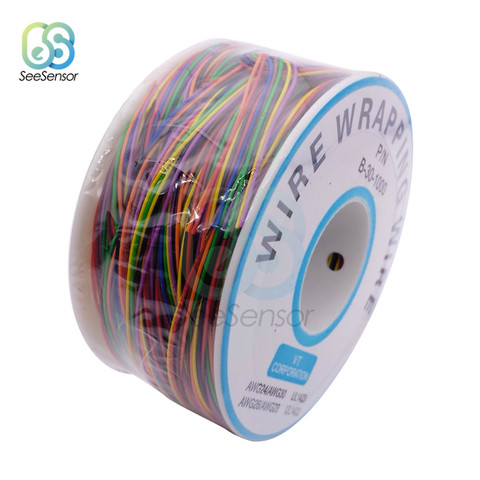 Fil d'emballage de fil 30AWG 280m | 8 couleurs, câble solide en cuivre blanc, isolation PVC, fil de conducteur électronique ► Photo 1/6