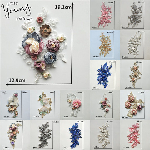 Nouveau style 3D de col en dentelle à fleurs, bricolage, broderie appliquée, encolure, tissu à coudre, décoration pour vêtements, accessoires pour Scrapbooking ► Photo 1/6