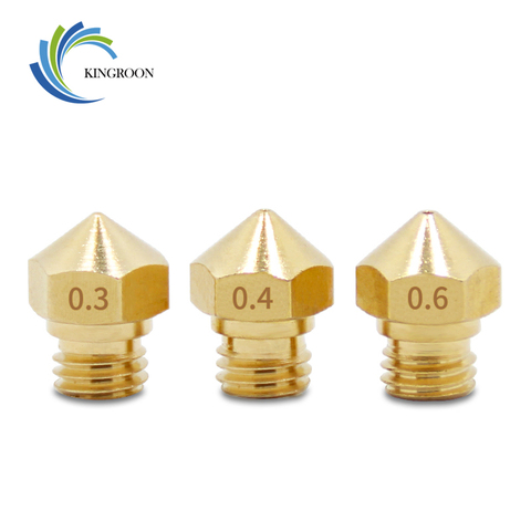 5 pcs/lot MK10 buse 0.2mm 0.3mm 0.4mm 0.6mm 0.8mm cuivre M7 partie filetée pour Extrusion 1.75mm Filament laiton 3D imprimantes pièces ► Photo 1/6