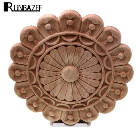 RUNBAZEF Sculpture Cercle Rétro Style Art Mur Décoratif Bois Applique Vintage Home Decor Décoration Accessoires Miniaturas ► Photo 1/6