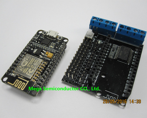NodeMCU – Kit de développement NodeMCU + bouclier moteur esp wifi esp8266 esp-12e, kit de bricolage, jouet rc, télécommande Lua IoT, voiture intelligente ► Photo 1/1