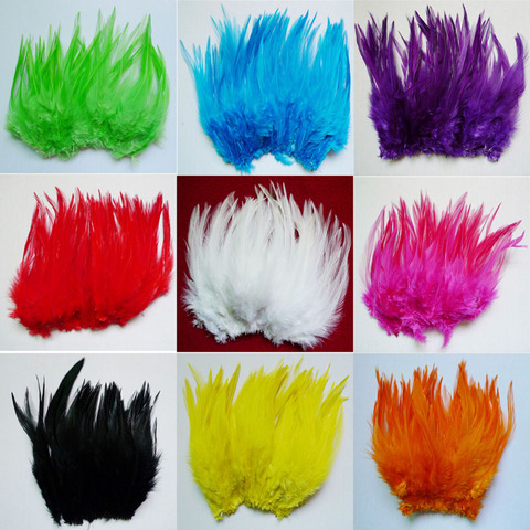 Belles plumes de coq de couleur, accessoires bricolage-même, 4-6 pouces, 50 racines, vente ► Photo 1/1