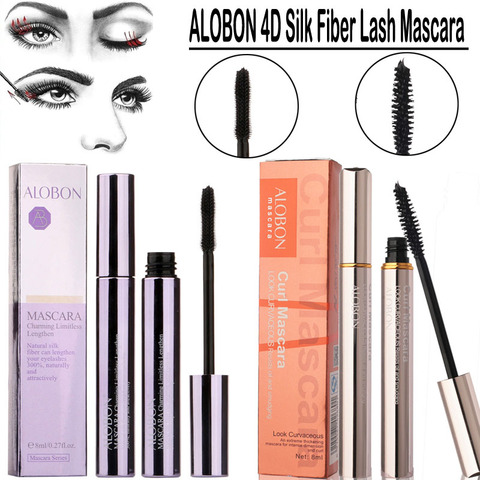 ALOBON – Mascara Rimel 4D en Fiber de soie, étanche, couleur noire colossale 3d, Volume pour Extension de cils épais ► Photo 1/4