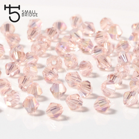 Petites perles tchèques AAA roses de 3mm, accessoires pour la fabrication de bijoux, perles en verre de cristal à facettes, vente en gros Z204 ► Photo 1/6