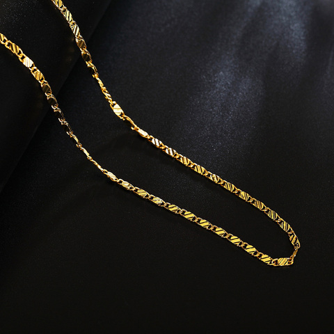Collier pour hommes et femmes, joli bijou avec chaîne couleur or, cadeau de mariage, 16-30 pouces, vente en gros, LN038 ► Photo 1/4