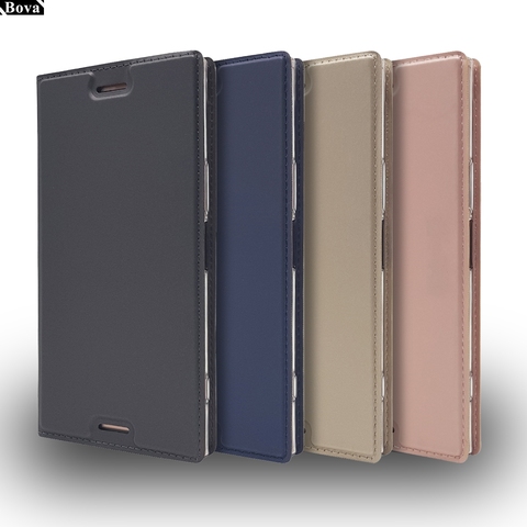 Etui portefeuille pour Sony Xperia XZ Premium Flip housse coque de téléphone adsorption magnétique Super mince mat tactile ► Photo 1/6