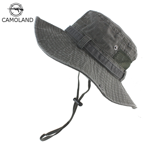 Chapeau seau 100% en coton pour hommes et femmes, chapeau de Safari, Bob pour l'extérieur, Panama, Protection solaire lavé, Protection contre les UV ► Photo 1/6