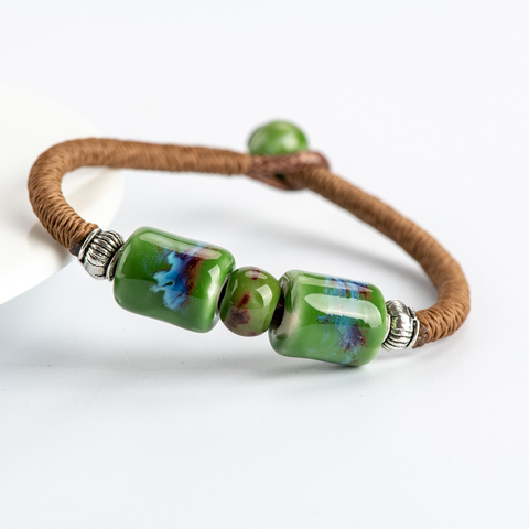 Jingdezhen – bracelets perlés en céramique pour femmes, bijoux style Boho, livraison directe, # HY461 ► Photo 1/6